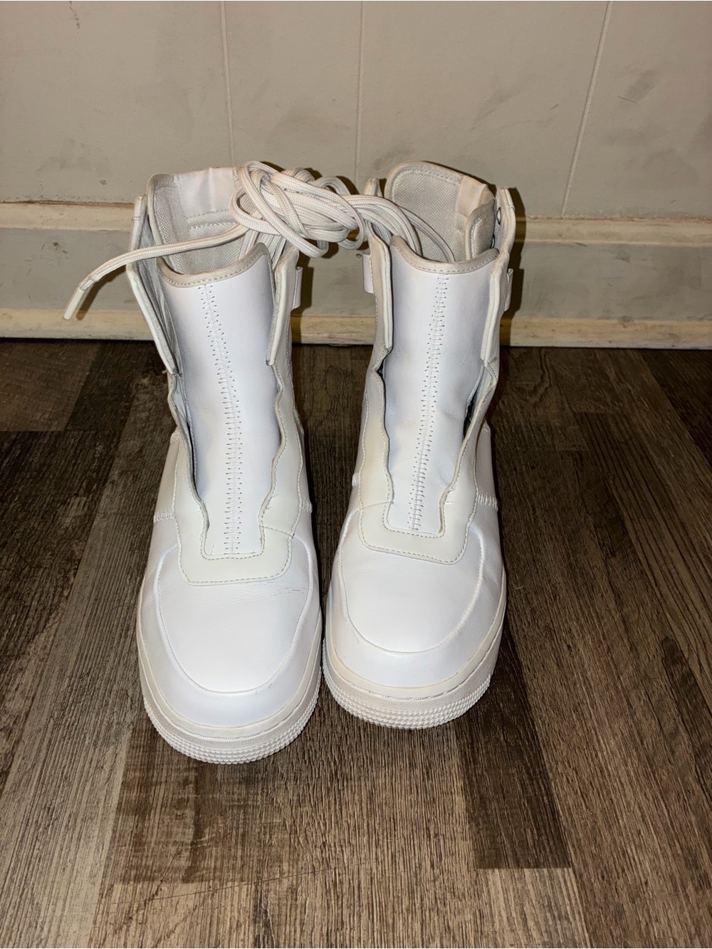 White Women's Lace-Up Casual Boots